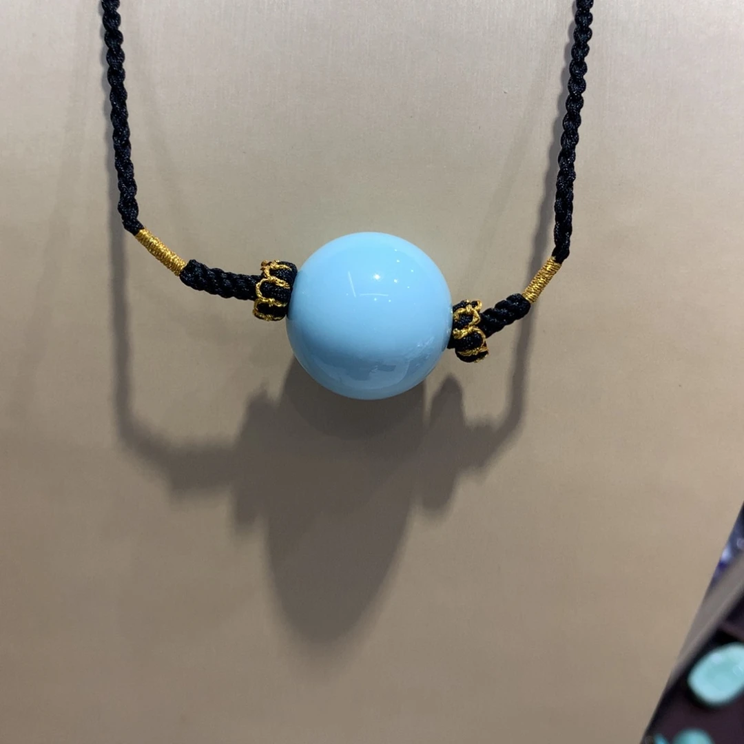 绿松石未镶嵌锁骨圆珠