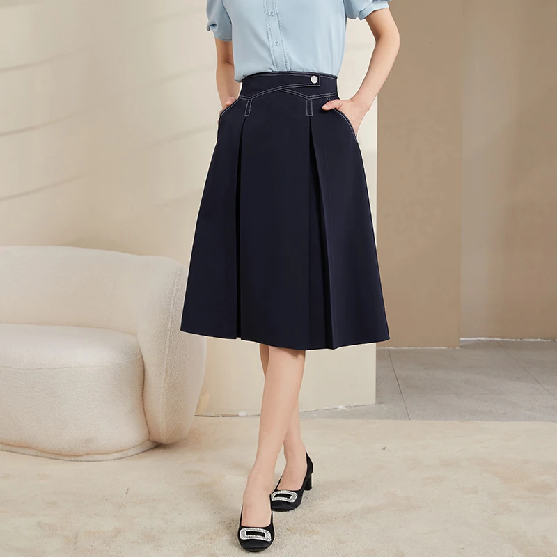 MAN BEI/曼·贝【官方甄选】2025年女士半身裙A字裙裙子高腰8361055