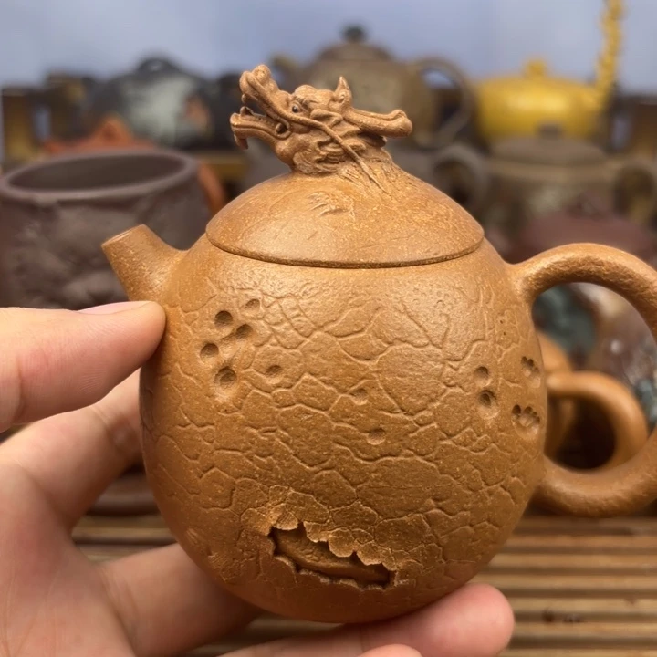 茶壶紫砂龙蛋原矿黄降坡200c
