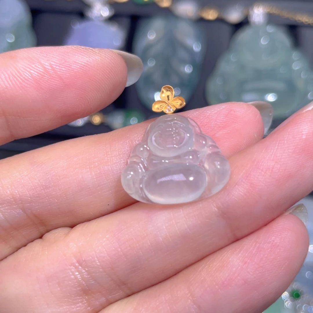 颈饰18K金镶嵌翡翠翡翠