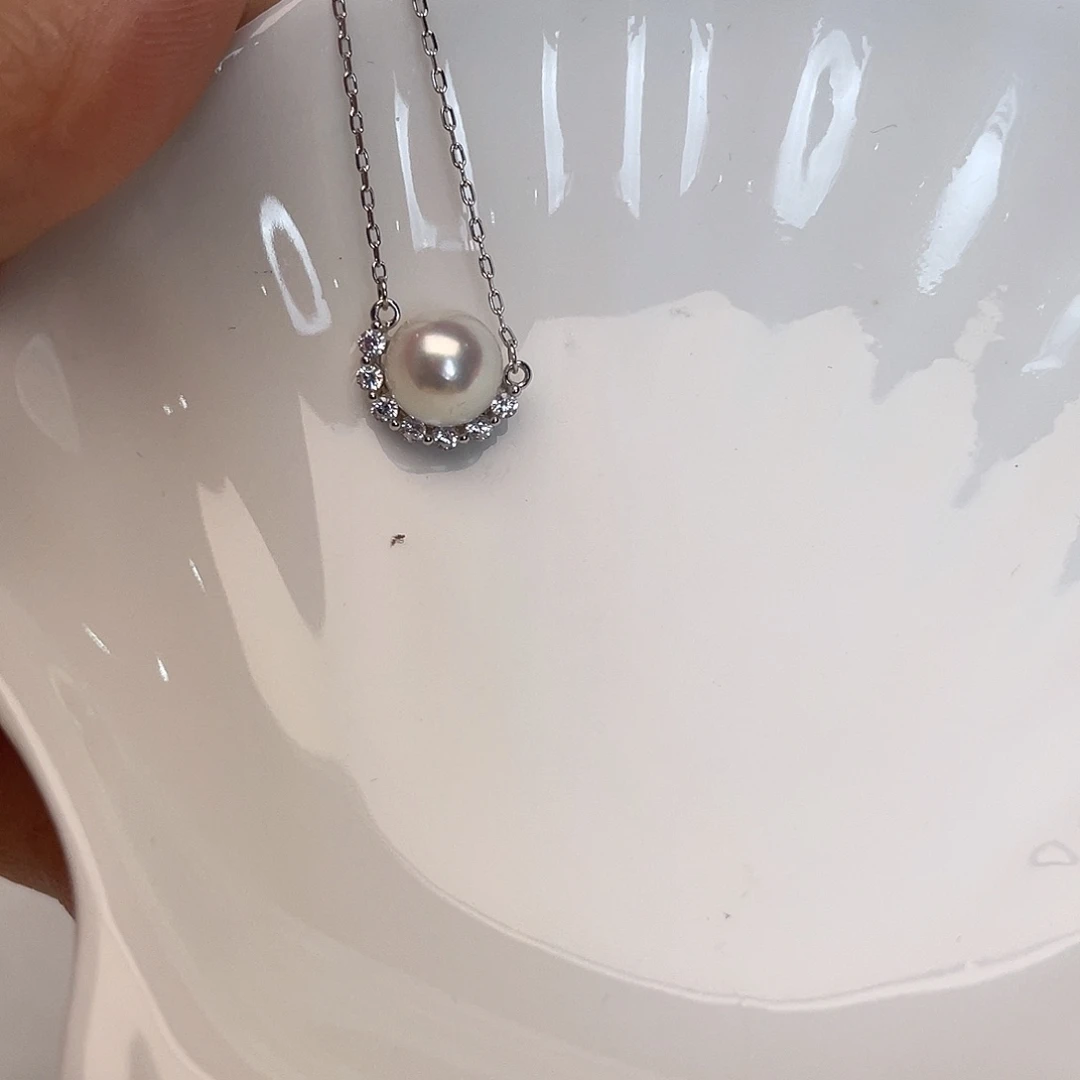海水珍珠项链银S925镶嵌
