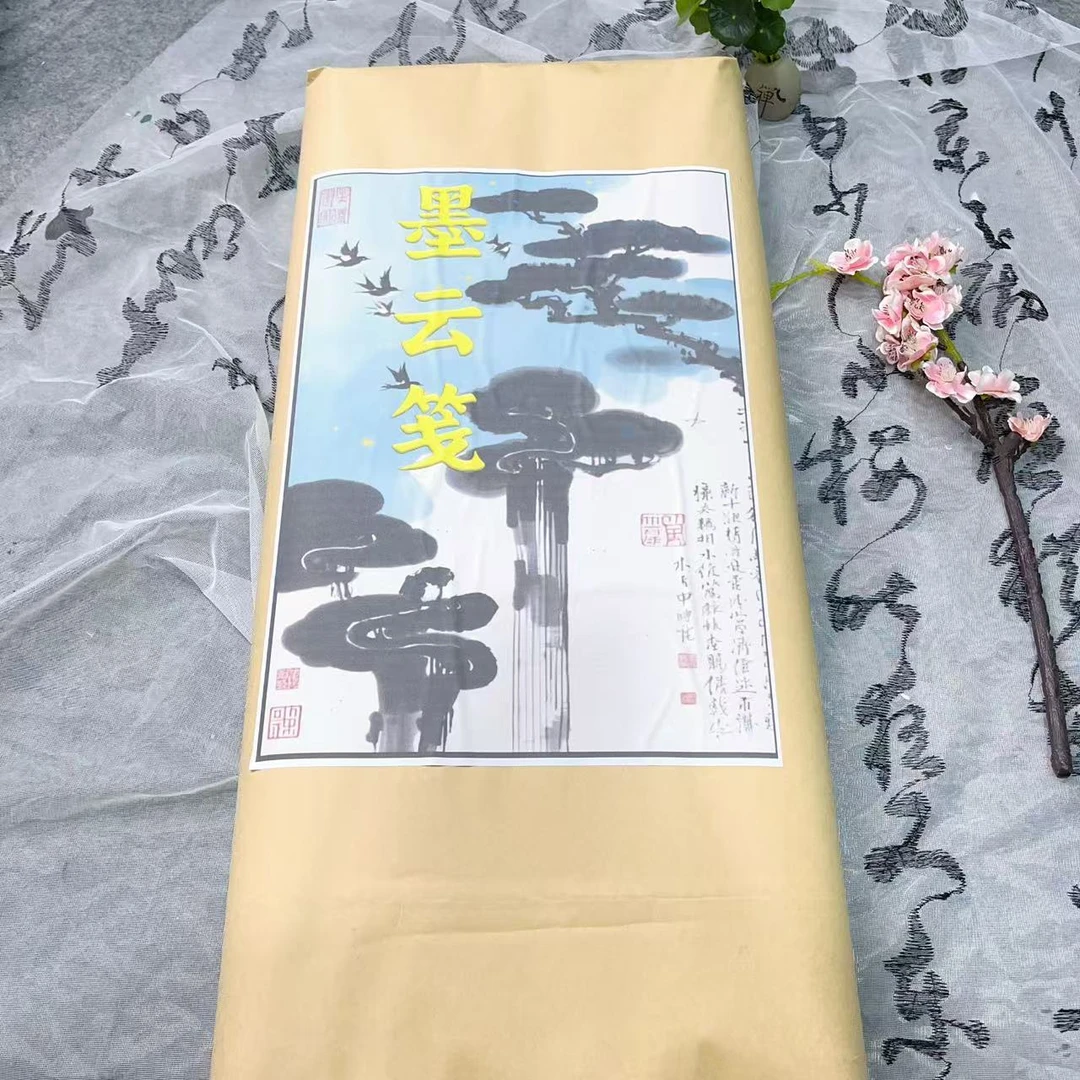 宣纸书法专用半生半熟墨云笺国画作品纸加厚檀皮四尺高级比赛高档