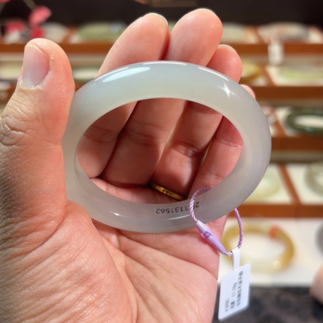 和田玉未镶嵌手镯冰紫罗兰手镯