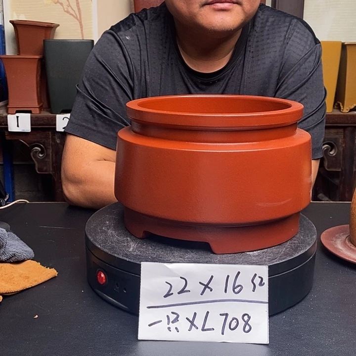 紫砂花盆货号一只XL708红