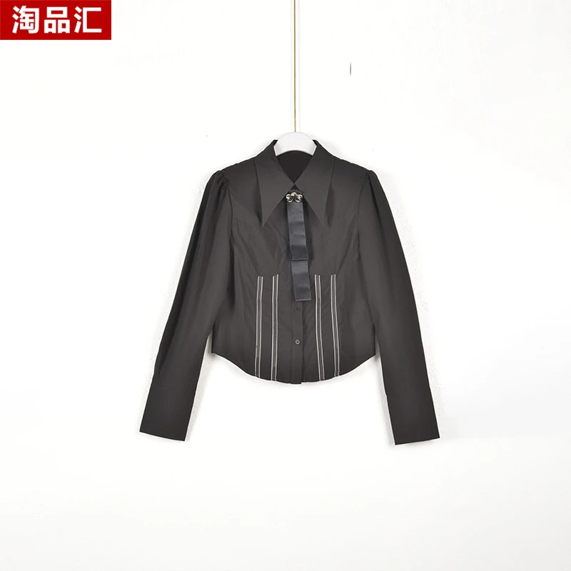 【Y专柜捡漏】深圳高端时尚女装KBC-设计感气质衬衣3236-黑色正码