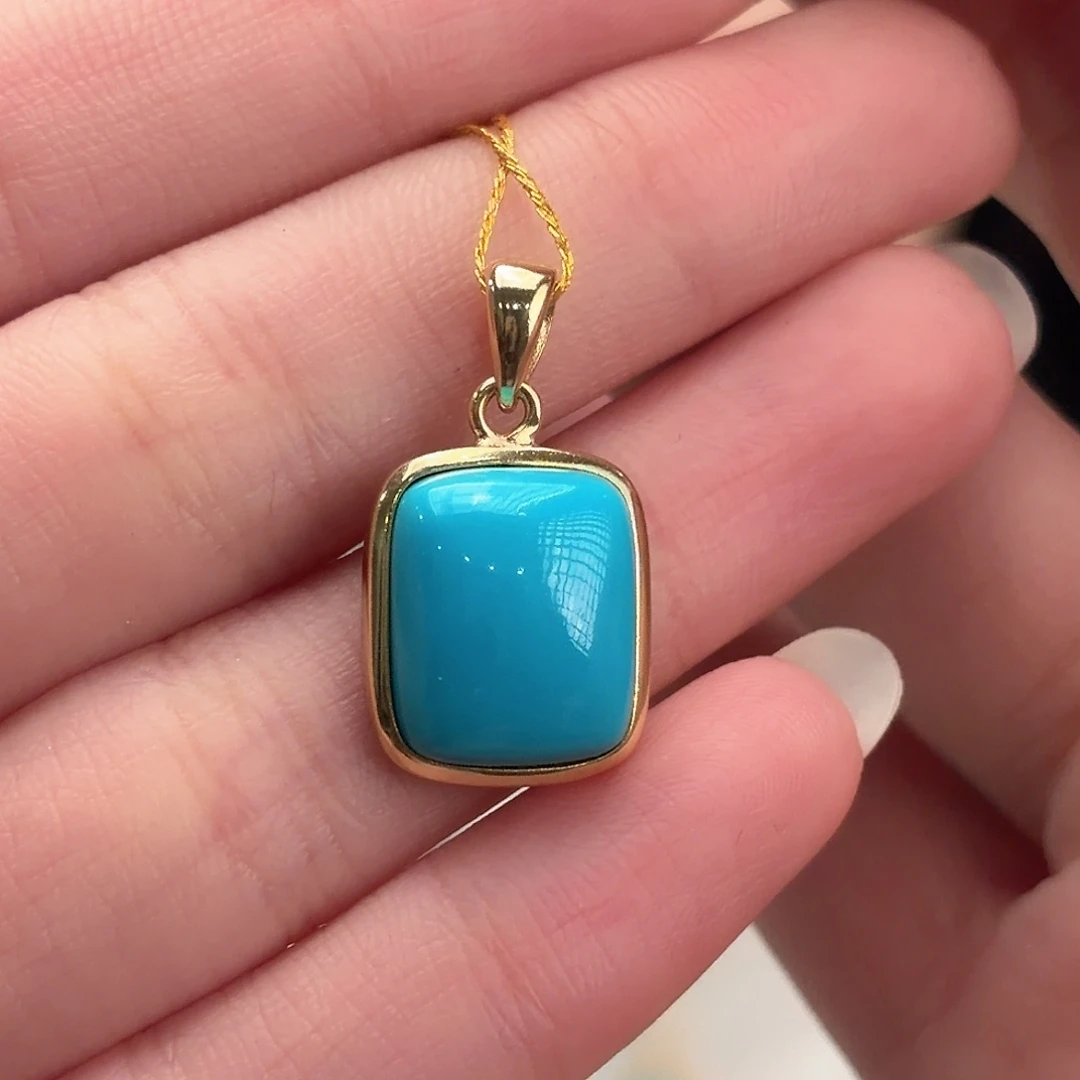 绿松石银S925镶嵌颈饰