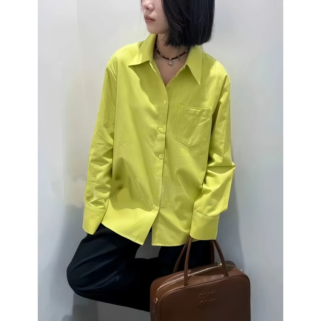 【小黑家】长69高端木棉质感纯色柔软干净极简百搭衬衫