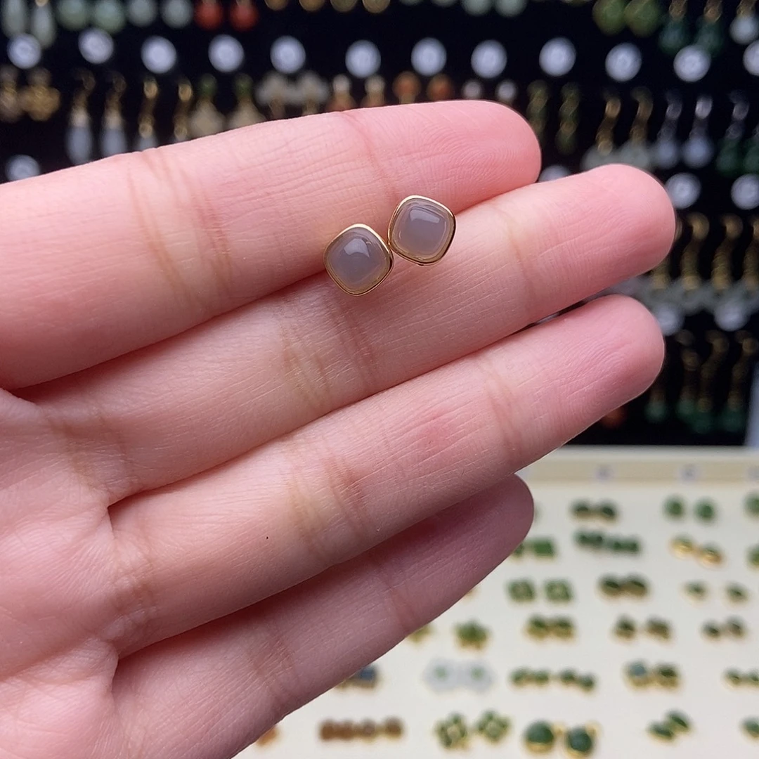 和田玉（碧玉）银S925镀金镶嵌颈饰