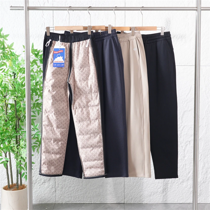 秋冬季情侣款保暖鹅绒休闲裤百搭舒适弹力运动直筒羽绒裤Z1783
