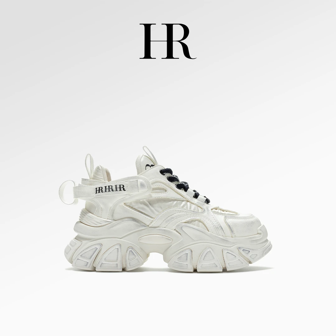 HR/赫莲娜白色女士百搭时尚鞋潮流设计透气厚底老爹鞋秋季经典女