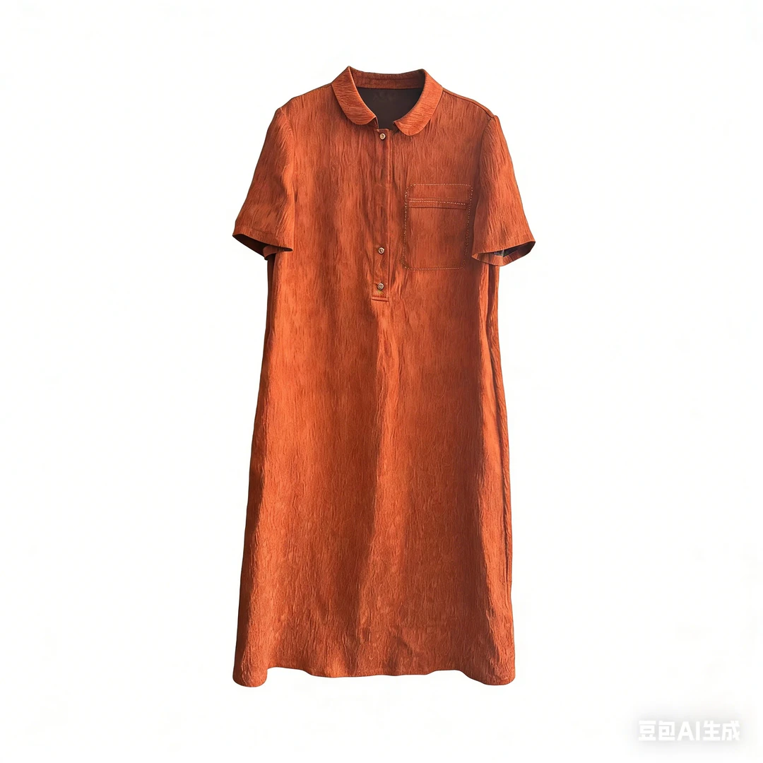 【NMS 诗绣香云莎】连衣裙圆领不褪色国风连身裙