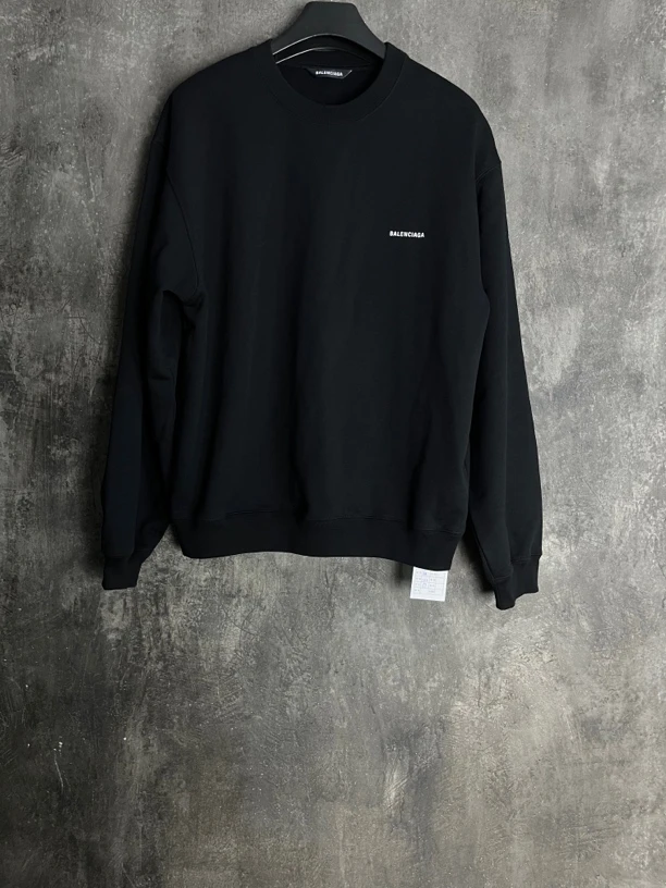 全新未使用 Balenciaga/巴黎世家 XL码*1/黑色logo圆领卫衣/01112