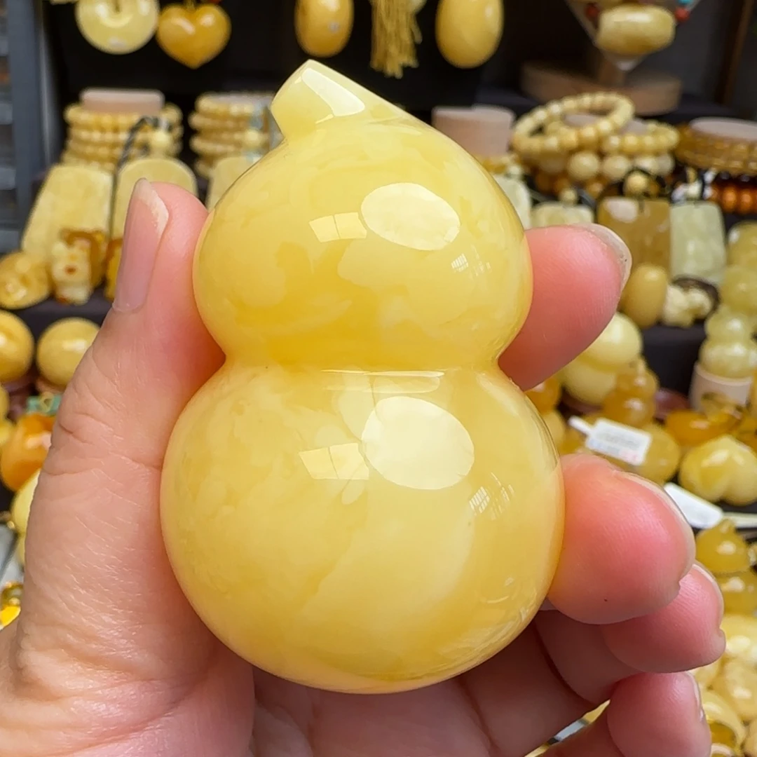 琥珀吊坠(不含链)未镶嵌天然蜜蜡葫芦