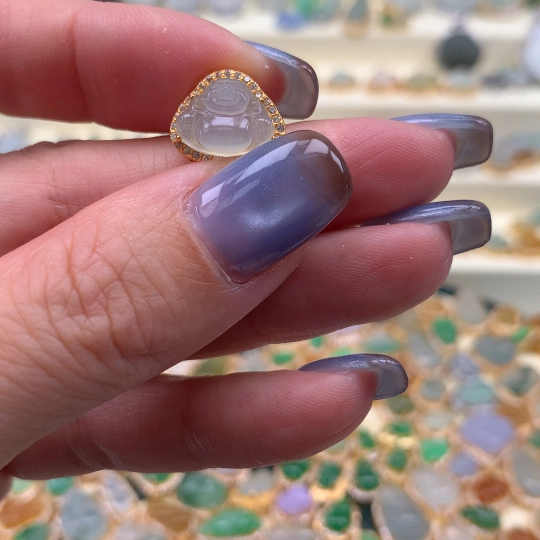 翡翠银S925镶嵌颈饰佛公