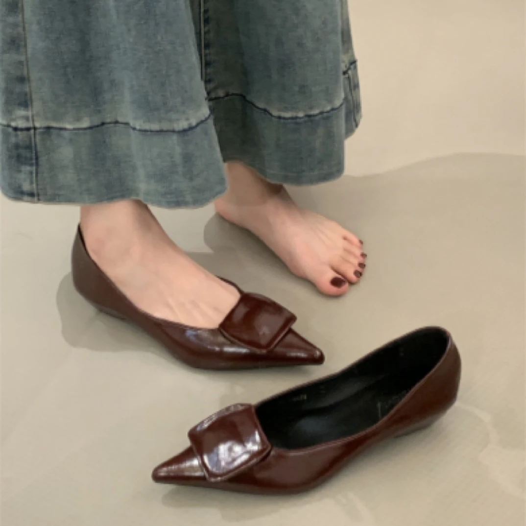 LZC-9636-7【坡跟3cm】2025法式气质粗跟尖头单鞋配裙子百搭工作鞋