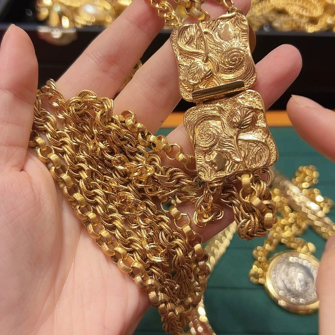 琉璃铜合金锆石铁合金法产打标项链