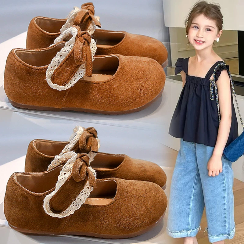 女童皮鞋豆豆鞋夏季2025新款儿童公主浅口勃肯鞋女孩软底洋气单鞋