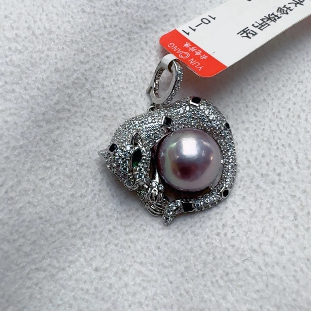 银S925镶嵌颈饰淡水珍珠@@ll027