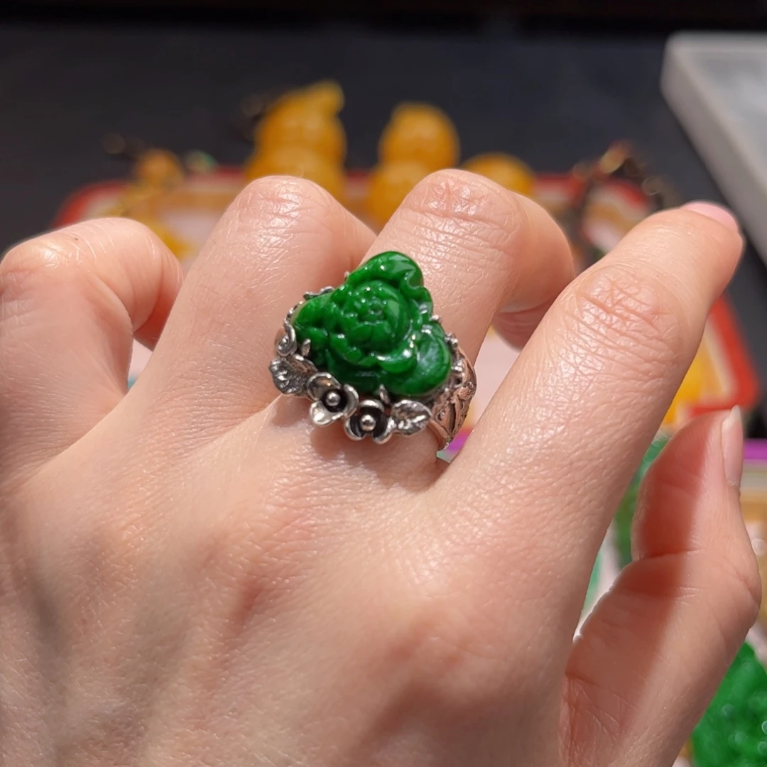 【闪购商品】翡翠戒指银S925镶嵌福利