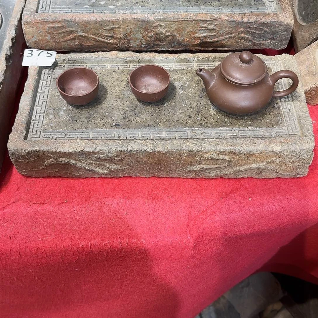 老砖后刻干泡茶台