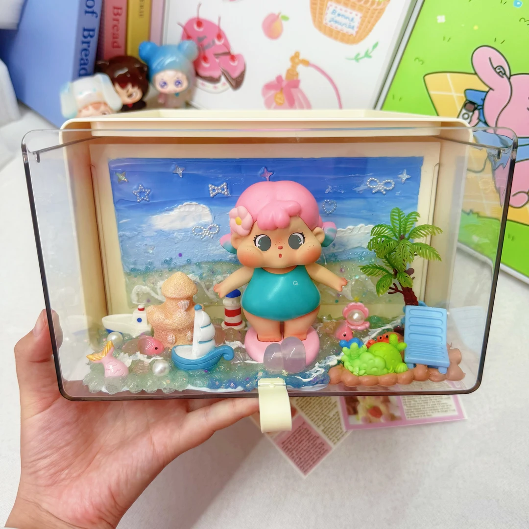 手工奶油胶正品带卡卡通可爱少女韩版桌面收纳盒闹钟水杯水壶