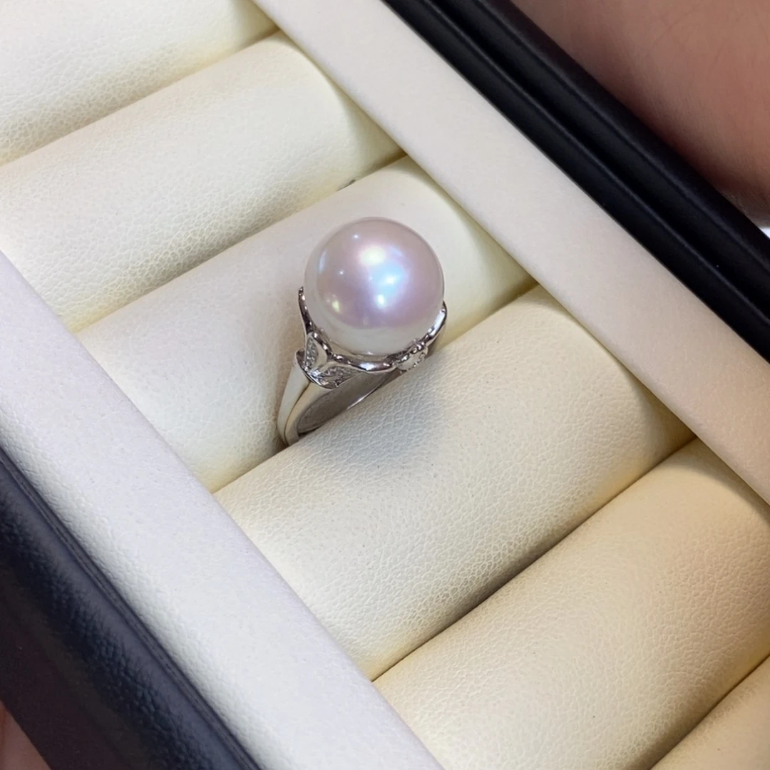 戒指银S925镶嵌淡水珍珠