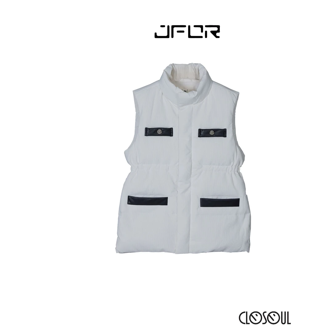 CLOSOUL小众设计师冬季羽绒服马甲小香风无袖羽绒服显瘦百搭