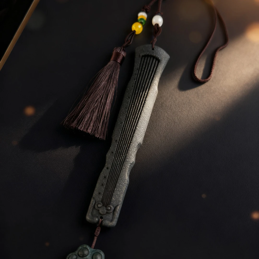 原创手作蓝药师古琴手把件合香挂件配饰