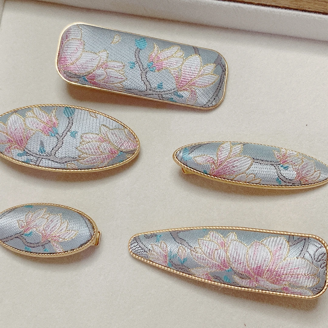 玉兰花宋锦非遗手作网红ins发夹发卡发饰