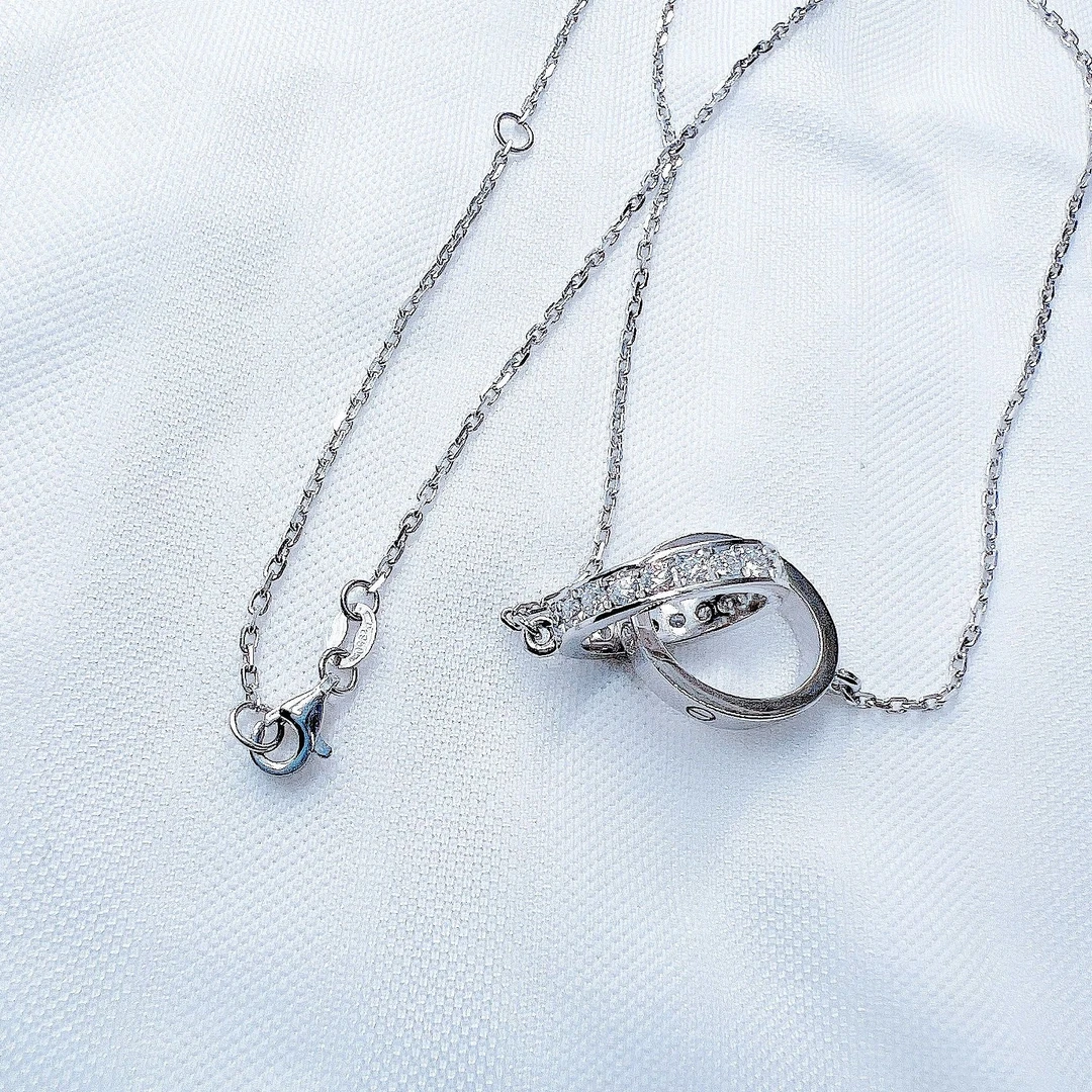 铂金pt950环环相扣项链   抖音基地发货