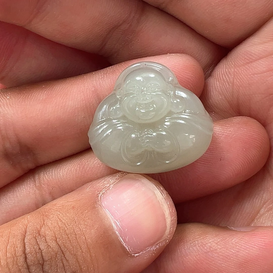 和田玉未镶嵌颈饰和田玉抱抱佛王姐