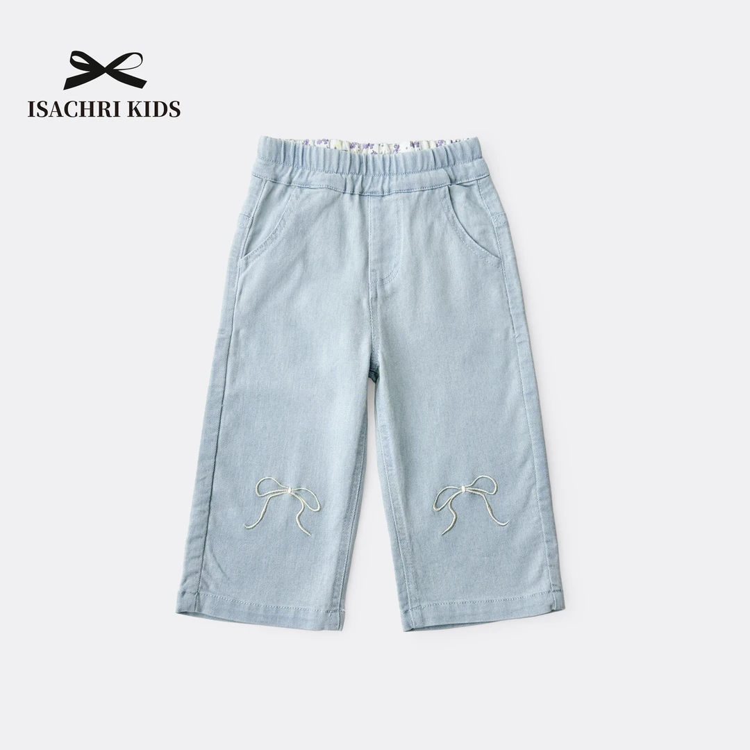 晶晶家【少女牛仔】时髦女童牛仔裤春夏儿童直筒软牛仔裤宝宝 IS464