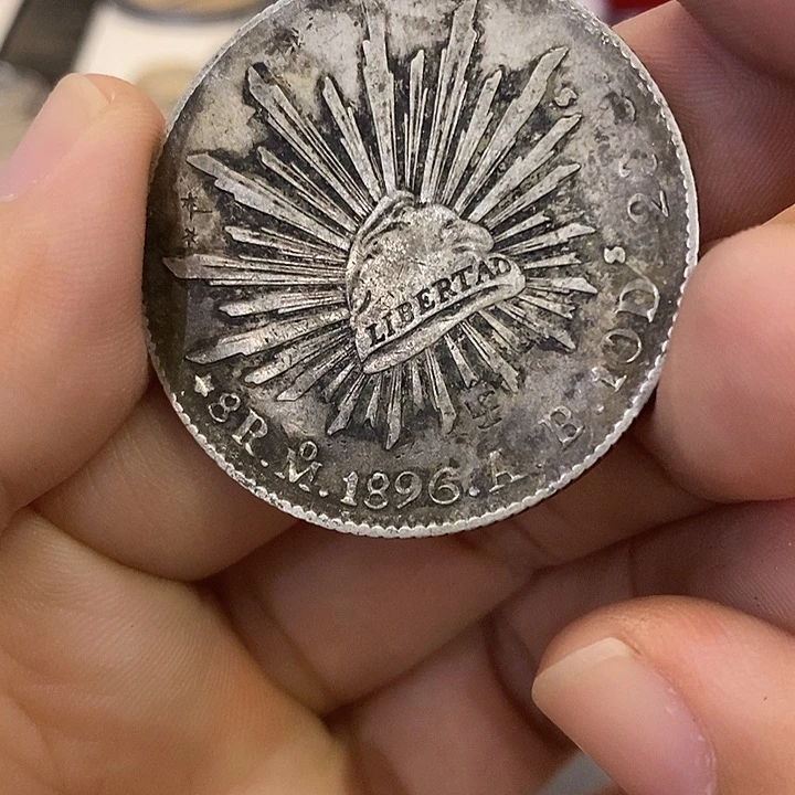 横***江银Ag900鹰洋1896一枚开张