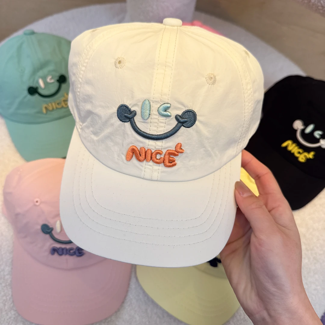 【笑脸速干帽】1-7岁儿童可爱遮阳防晒帽户外运动帽棒球帽刺绣百搭