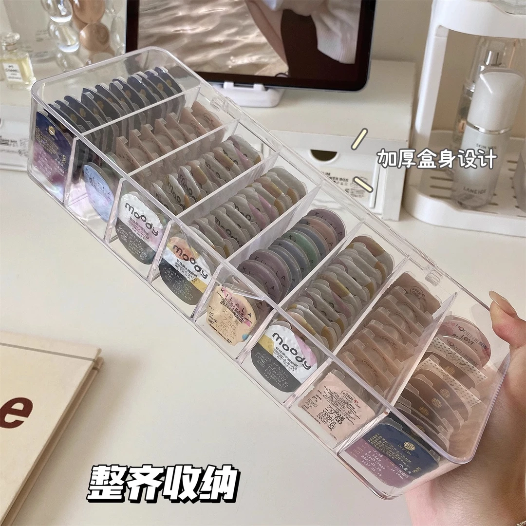 日抛美瞳收纳盒透明亚克力多格盒子大容量防尘多副隐形眼镜收纳盒