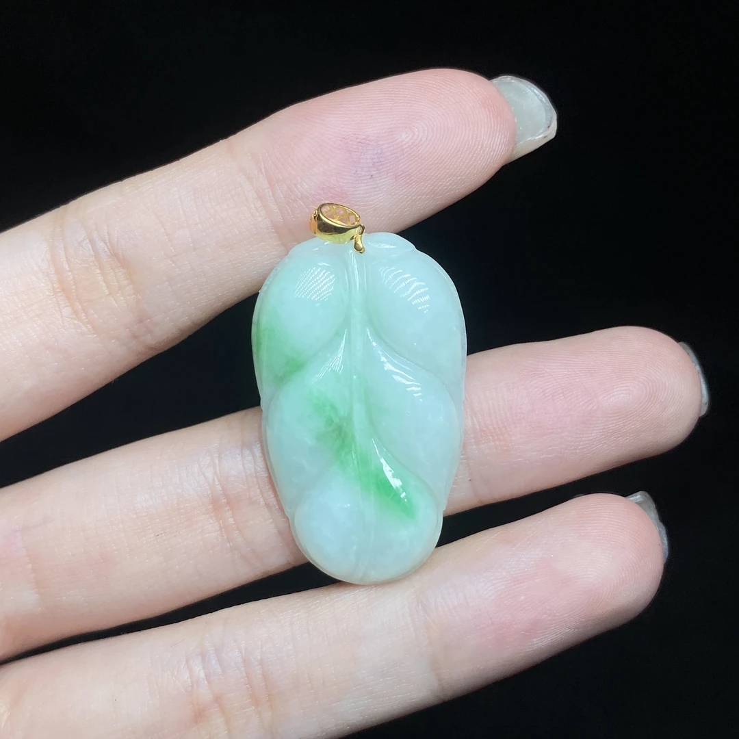 【小北好物】18K金翡翠吊坠约31*18mm【多样性发一件】2QS15X18
