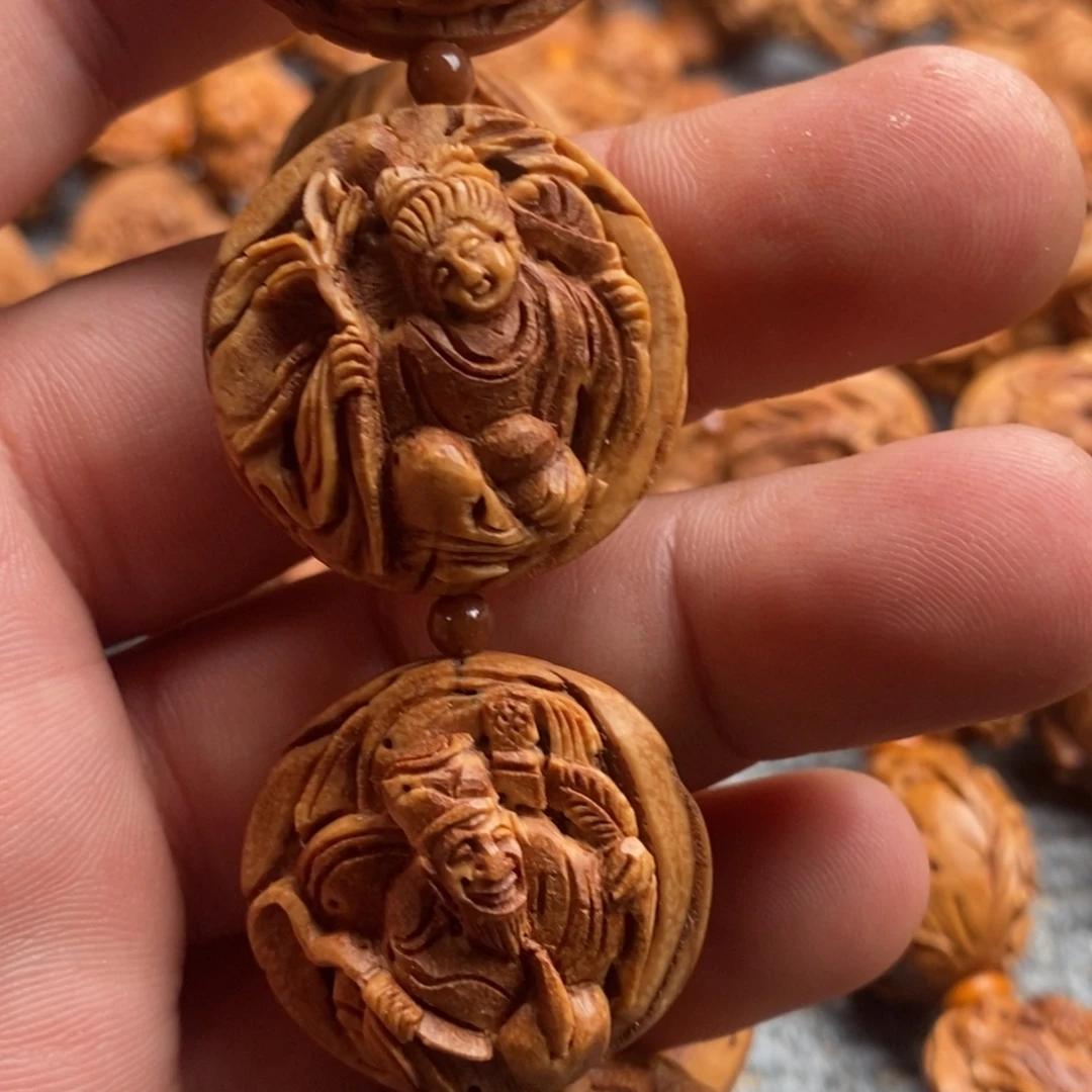 霸***跑手串桃核桃核八仙拜寿手串