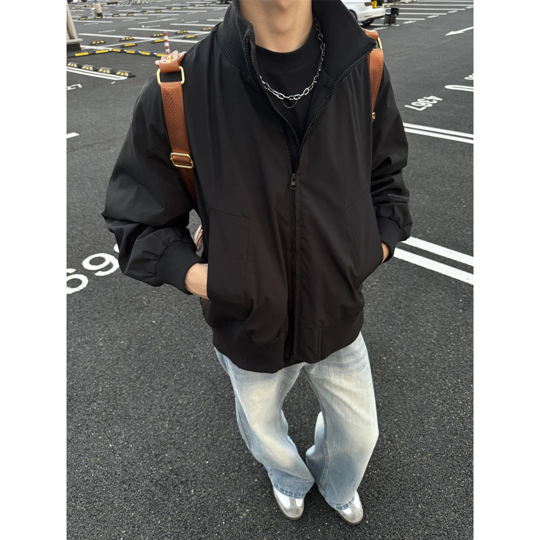 bomber短款廓形飞行员夹克男秋季美式复古廓形工装外套潮牌棒球服