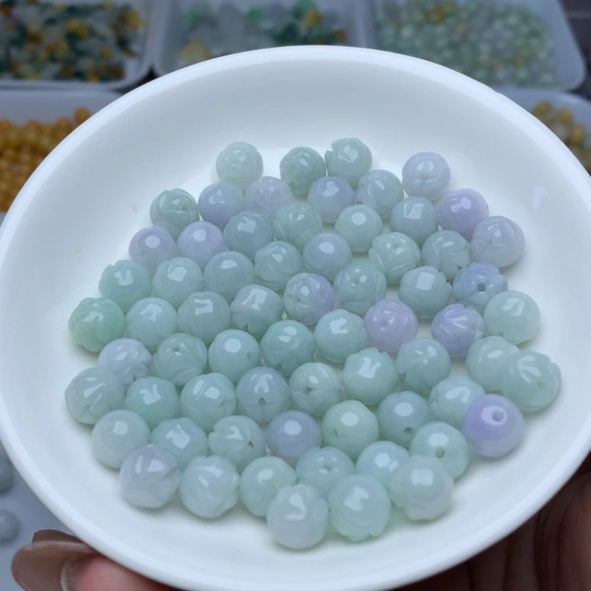 【闪购商品】翡翠手链未镶嵌卡9莲花珠22颗