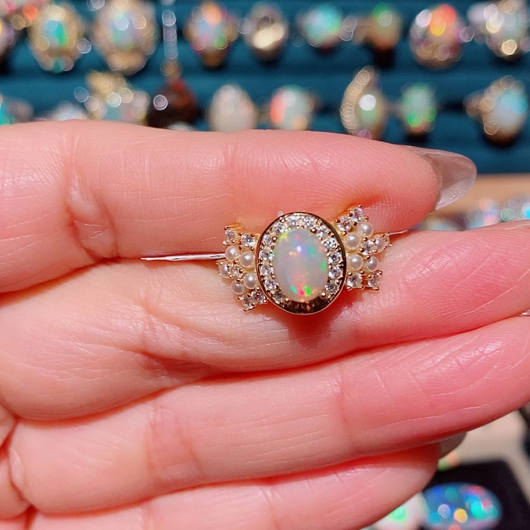 欧泊银S925镶嵌戒指