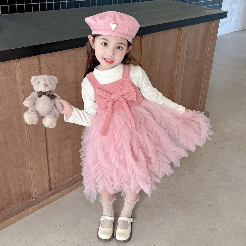 女童秋季连衣裙2025新款洋气儿童小香风套装女孩纱裙春秋公主裙子