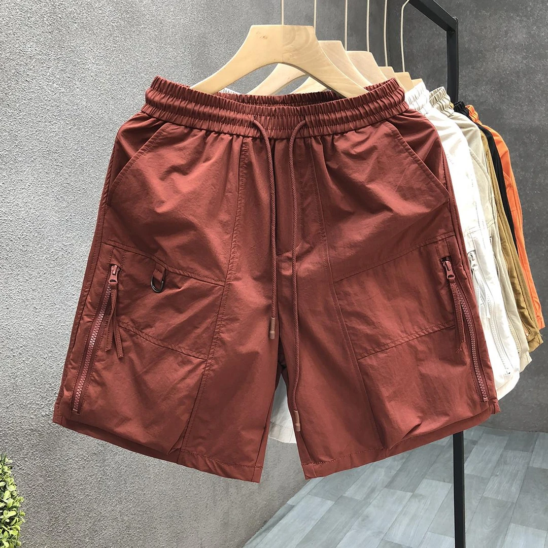 【TQUX港奢男装】流行安哥拉红休闲短裤男宽松运动工装裤2025夏季