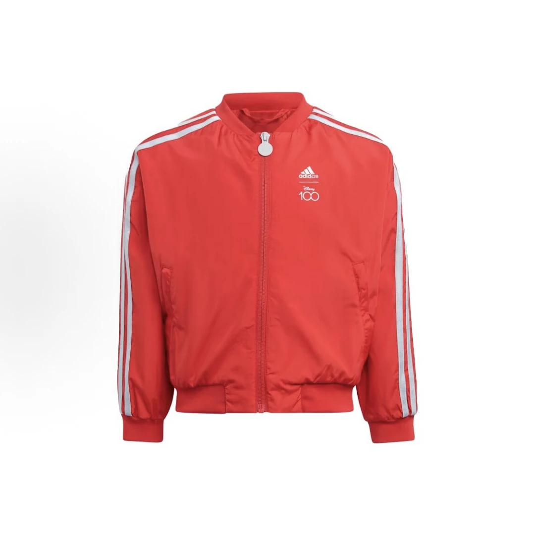 adidas x Disney童装字母条纹印花长袖 红色 儿童款IJ9057