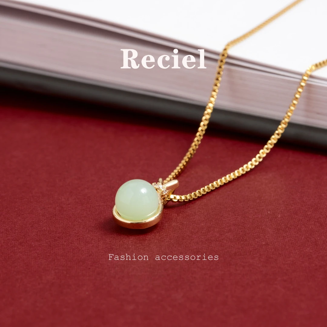 黄铜项链 【深海之泪】R-1099金色珍珠百搭项链电镀K金轻奢项链