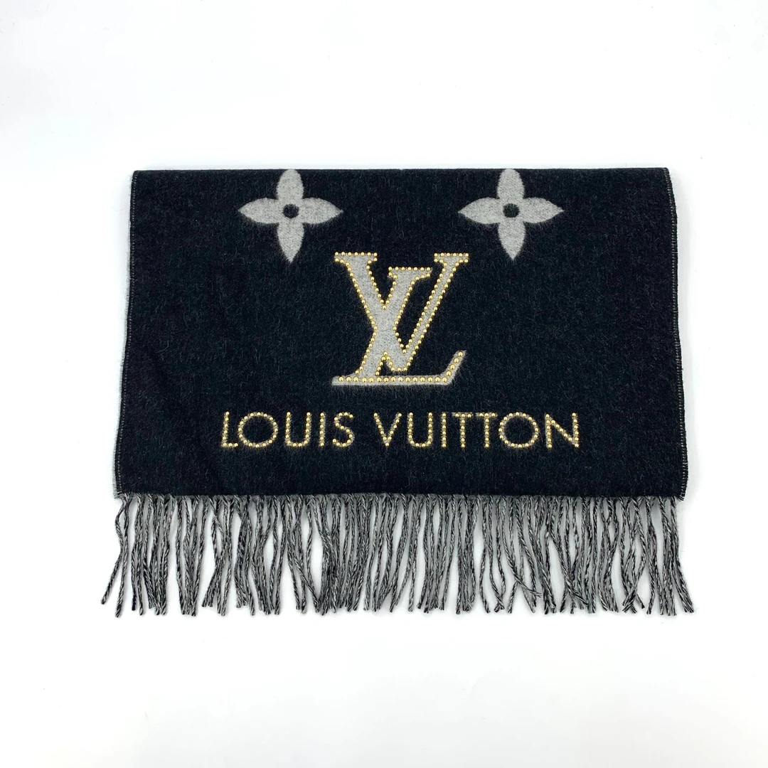 全新未使用 LouisVuitton/路易威登 H13528 山羊绒围巾 191*46cm