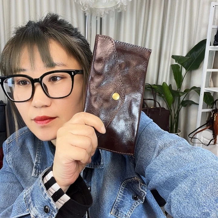 犏牛皮（革）头层牛皮钱包信封包