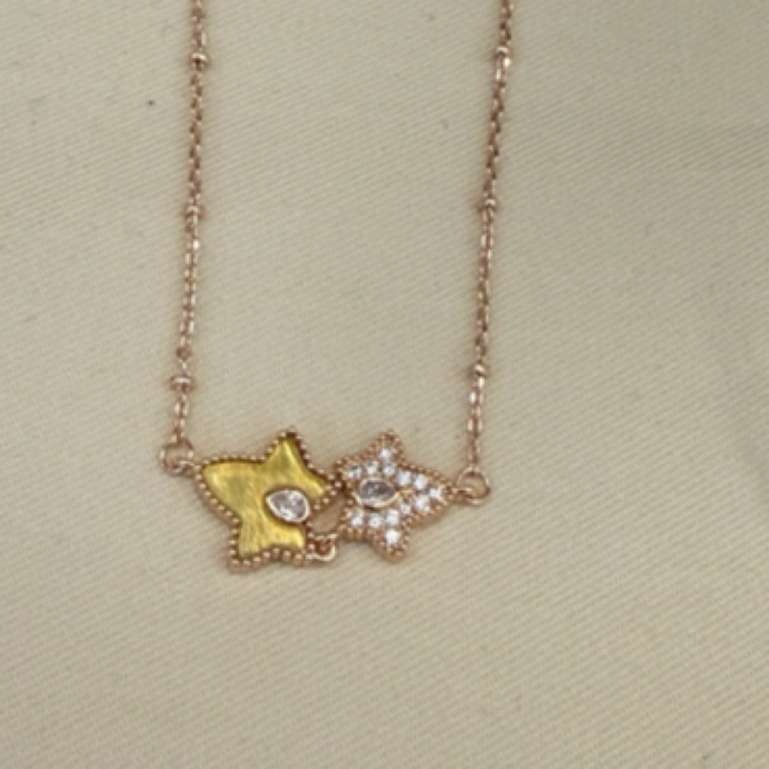 铜合金项链 金色星星轻奢时尚甜美带钻精致A12