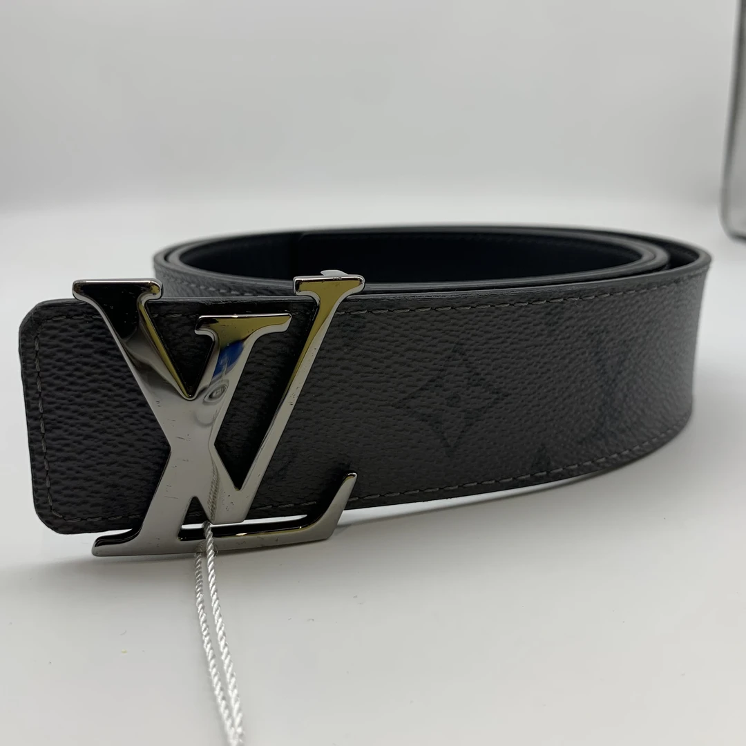 95新 LouisVuitton/路易威登 100码枪扣灰花双面腰带15661176