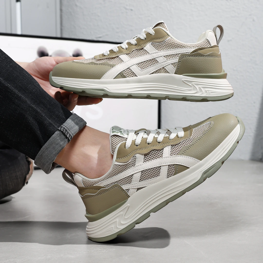 夏季系带厚底网面鞋韩版透气男鞋男士时尚休闲百搭春季潮流潮鞋