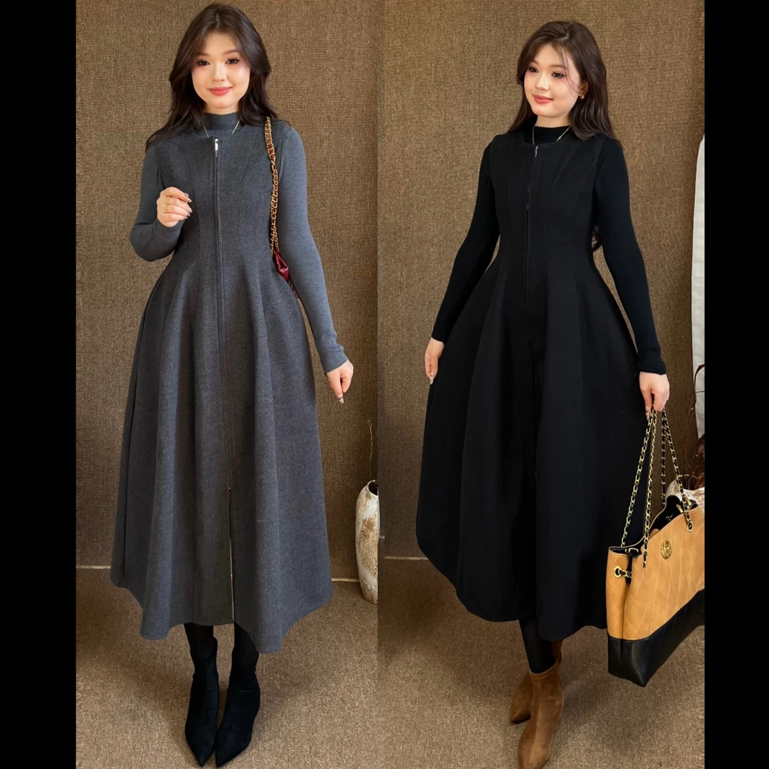 【Rayhon】新款法式复古气质设计感修身显瘦时尚两件套爆款0055